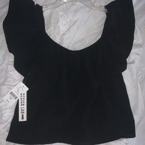 Black Ruffle Blouse
